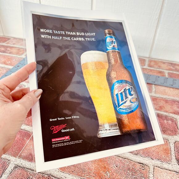 2005 Miller Lite Beer Ad More Taste Half Carbs Pint Bottle Y2K Print Ephemera - Picture 3 of 8